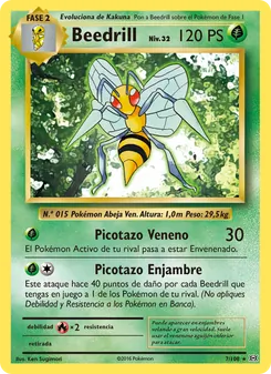 Carta Beedrill de la expansión Evoluciones, número 7/108
