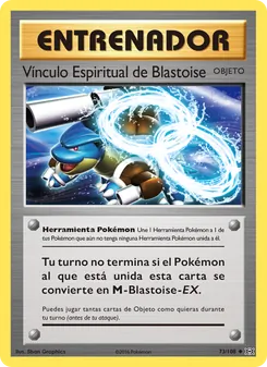 Carta Vínculo Espiritual de Blastoise de la expansión Evoluciones, número 73/108