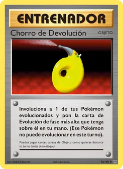 Carta Chorro de Devolución de la expansión Evoluciones, número 76/108