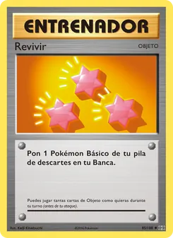 Carta Revivir de la expansión Evoluciones, número 85/108