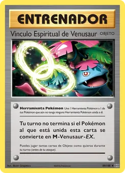 Carta Vínculo Espiritual de Venusaur de la expansión Evoluciones, número 89/108