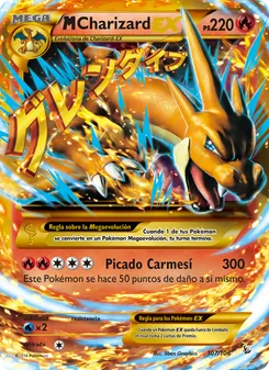 Carta M-Charizard EX de la expansión Destellos de Fuego, número 107/106