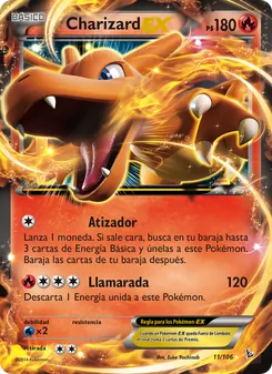 Carta Charizard EX de la expansión Destellos de Fuego, número 11/106