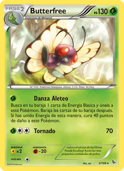 Carta Butterfree de la expansión Destellos de Fuego, número 3/106
