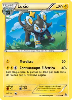 Carta Luxio de la expansión Destellos de Fuego, número 33/106