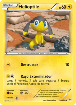 Carta Helioptile de la expansión Destellos de Fuego, número 36/106