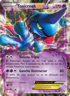 Carta Toxicroak EX de la expansión Destellos de Fuego, número 41/106
