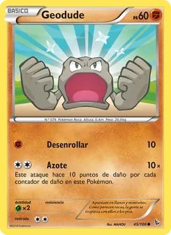 Carta Geodude de la expansión Destellos de Fuego, número 45/106