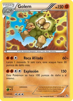 Carta Golem de la expansión Destellos de Fuego, número 47/106