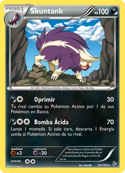 Carta Skuntank de la expansión Destellos de Fuego, número 55/106