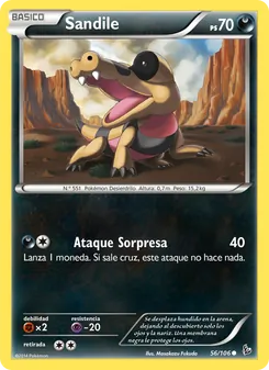 Carta Sandile de la expansión Destellos de Fuego, número 56/106