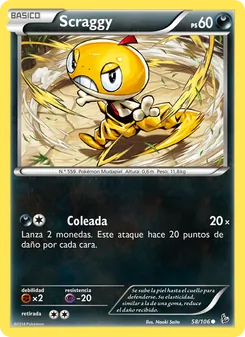 Carta Scraggy de la expansión Destellos de Fuego, número 58/106