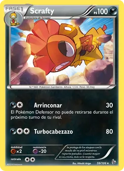 Carta Scrafty de la expansión Destellos de Fuego, número 59/106
