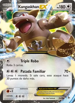 Carta Kangaskhan EX de la expansión Destellos de Fuego, número 78/106
