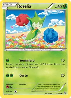 Carta Roselia de la expansión Destellos de Fuego, número 8/106