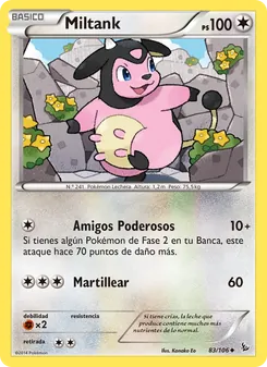 Carta Miltank de la expansión Destellos de Fuego, número 83/106
