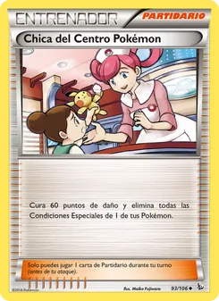 Carta Chica del Centro Pokémon de la expansión Destellos de Fuego, número 93/106