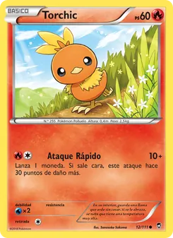 Carta Torchic de la expansión Puños Furiosos, número 12/111