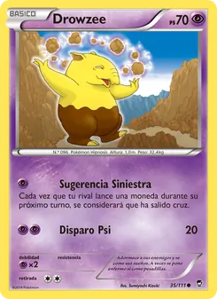 Carta Drowzee de la expansión Puños Furiosos, número 35/111