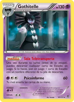 Carta Gothitelle de la expansión Puños Furiosos, número 41/111