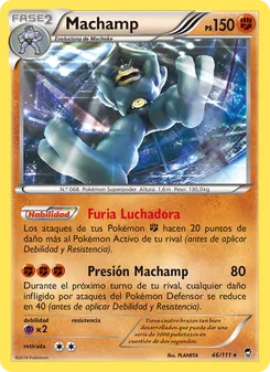 Carta Machamp de la expansión Puños Furiosos, número 46/111