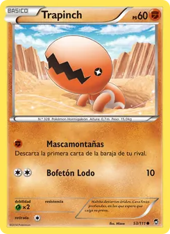 Carta Trapinch de la expansión Puños Furiosos, número 53/111