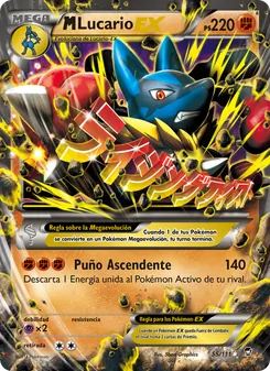 Carta M-Lucario EX de la expansión Puños Furiosos, número 55/111