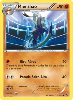 Carta Mienshao de la expansión Puños Furiosos, número 57/111
