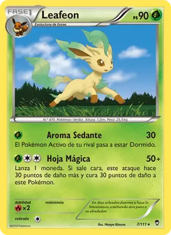 Carta Leafeon de la expansión Puños Furiosos, número 7/111