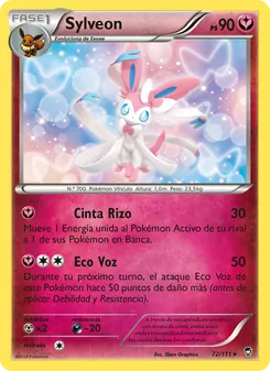 Carta Sylveon de la expansión Puños Furiosos, número 72/111