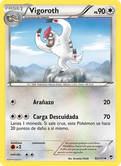 Carta Vigoroth de la expansión Puños Furiosos, número 82/111