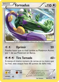 Carta Tornadus de la expansión Puños Furiosos, número 86/111