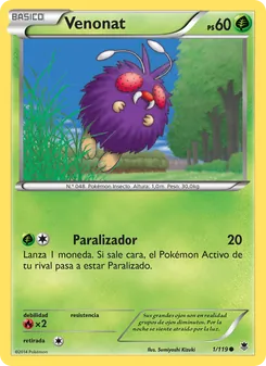 Carta Venonat de la expansión Fuerzas Fantasmales, número 1/119