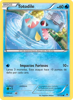 Carta Totodile de la expansión Fuerzas Fantasmales, número 15/119