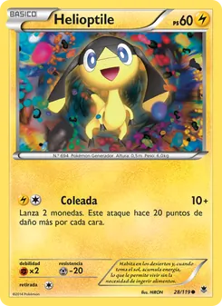 Carta Helioptile de la expansión Fuerzas Fantasmales, número 28/119