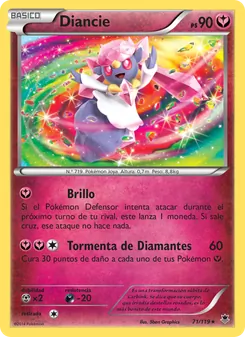 Carta Diancie de la expansión Fuerzas Fantasmales, número 71/119