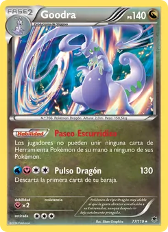 Carta Goodra de la expansión Fuerzas Fantasmales, número 77/119