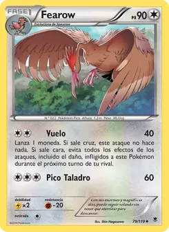Carta Fearow de la expansión Fuerzas Fantasmales, número 79/119