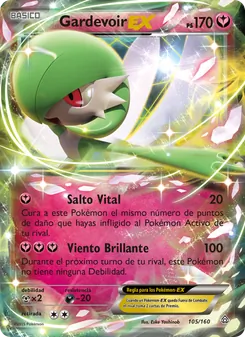 Carta Gardevoir EX de la expansión Duelos Primigenios, número 105/160