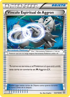 Carta Vínculo Espiritual de Aggron de la expansión Duelos Primigenios, número 123/160