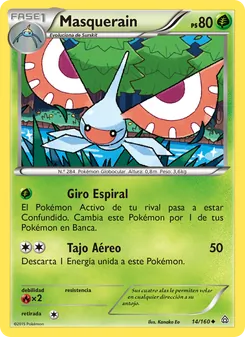 Carta Masquerain de la expansión Duelos Primigenios, número 14/160