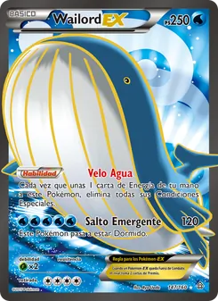 Carta Wailord EX de la expansión Duelos Primigenios, número 147/160