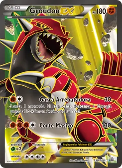 Carta Groudon EX de la expansión Duelos Primigenios, número 150/160