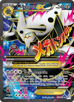 Carta M-Aggron EX de la expansión Duelos Primigenios, número 154/160