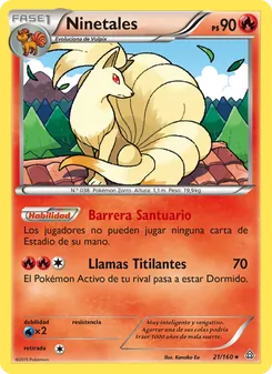 Carta Ninetales de la expansión Duelos Primigenios, número 21/160