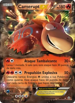 Carta Camerupt EX de la expansión Duelos Primigenios, número 29/160