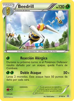 Carta Beedrill de la expansión Duelos Primigenios, número 3/160
