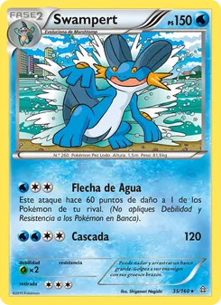 Carta Swampert de la expansión Duelos Primigenios, número 35/160