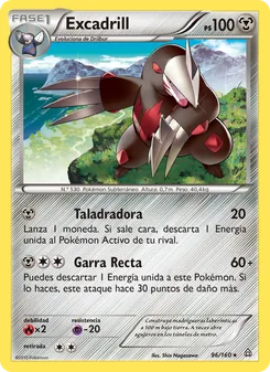 Carta Excadrill de la expansión Duelos Primigenios, número 96/160