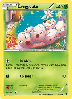 Carta Exeggcute de la expansión Cielos Rugientes, número 1/108